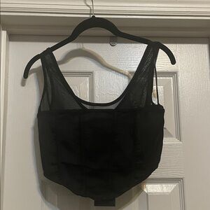 Elegant Black Mesh Crop Top